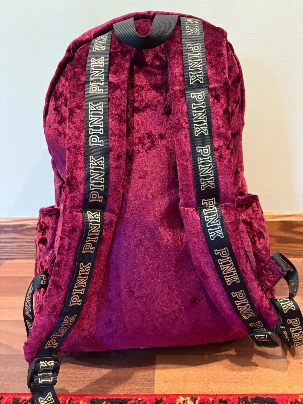 PINK Victoria’s Secret velvet backpack bookbag